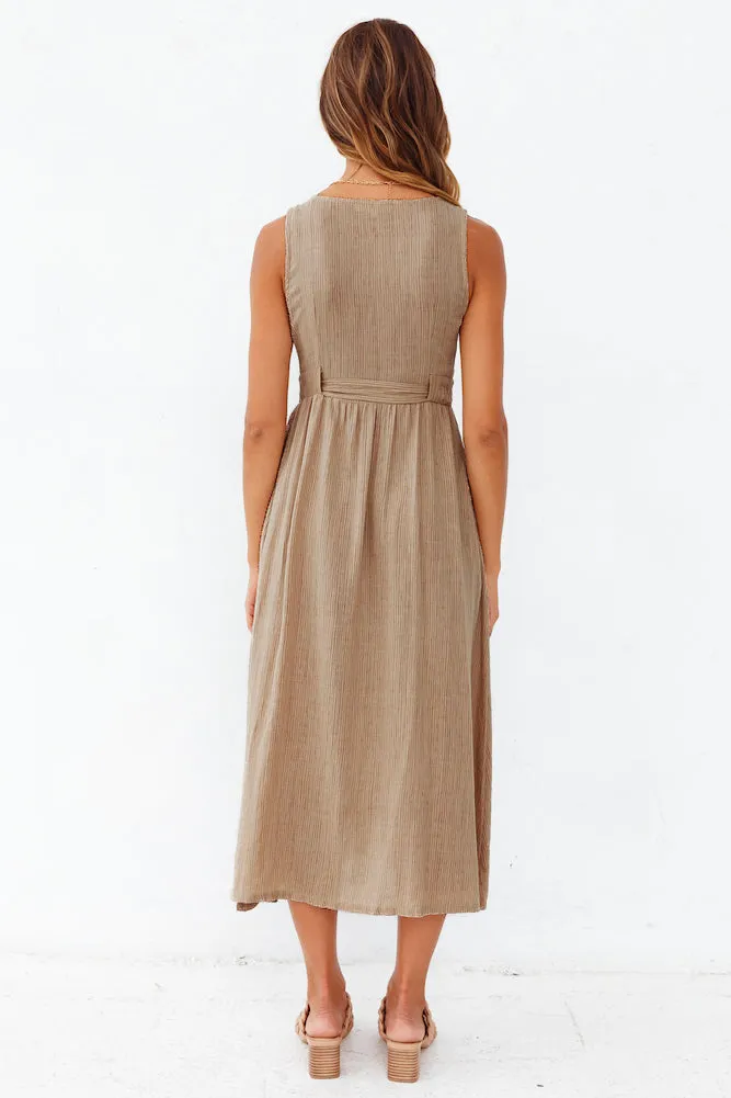 Remember Forever Midi Dress Khaki