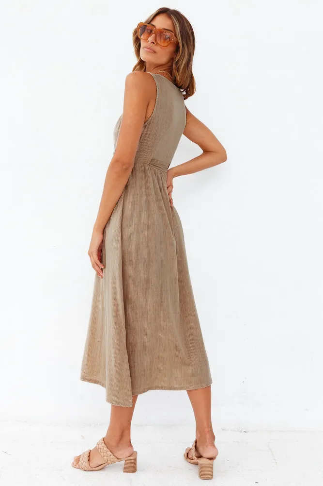 Remember Forever Midi Dress Khaki