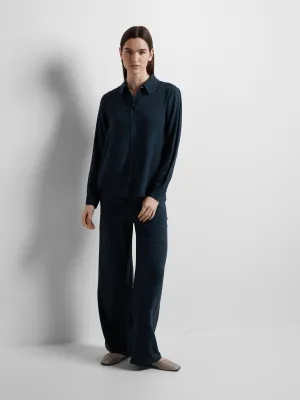 Selected Femme Viva drawstring pant Dark Sapphire