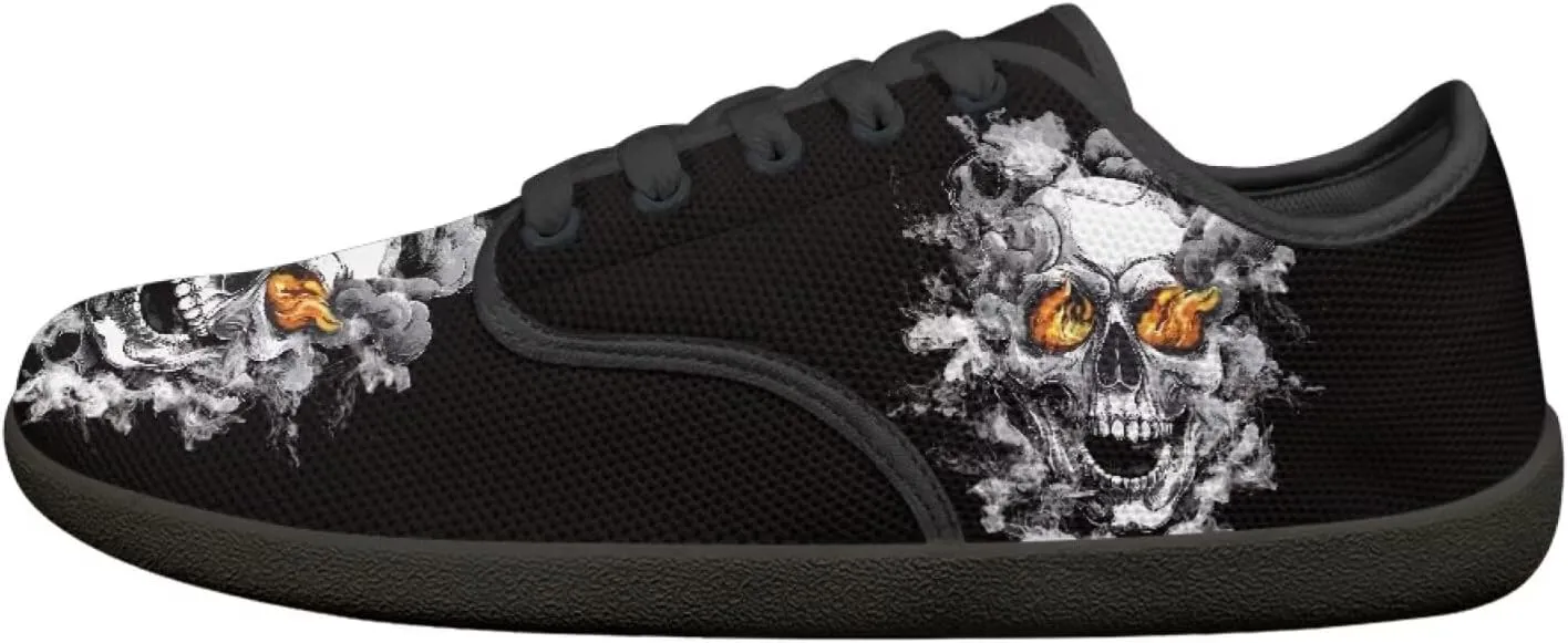 Skull Print Barefoot Shoes Women Walking Wide Toe Box Shoes Comfort Minimalist Breathable Non Slip Sneakers