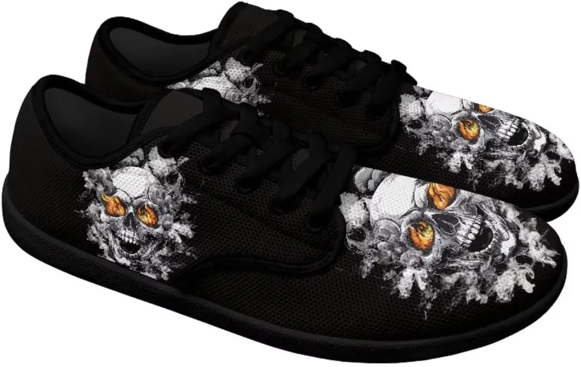 Skull Print Barefoot Shoes Women Walking Wide Toe Box Shoes Comfort Minimalist Breathable Non Slip Sneakers