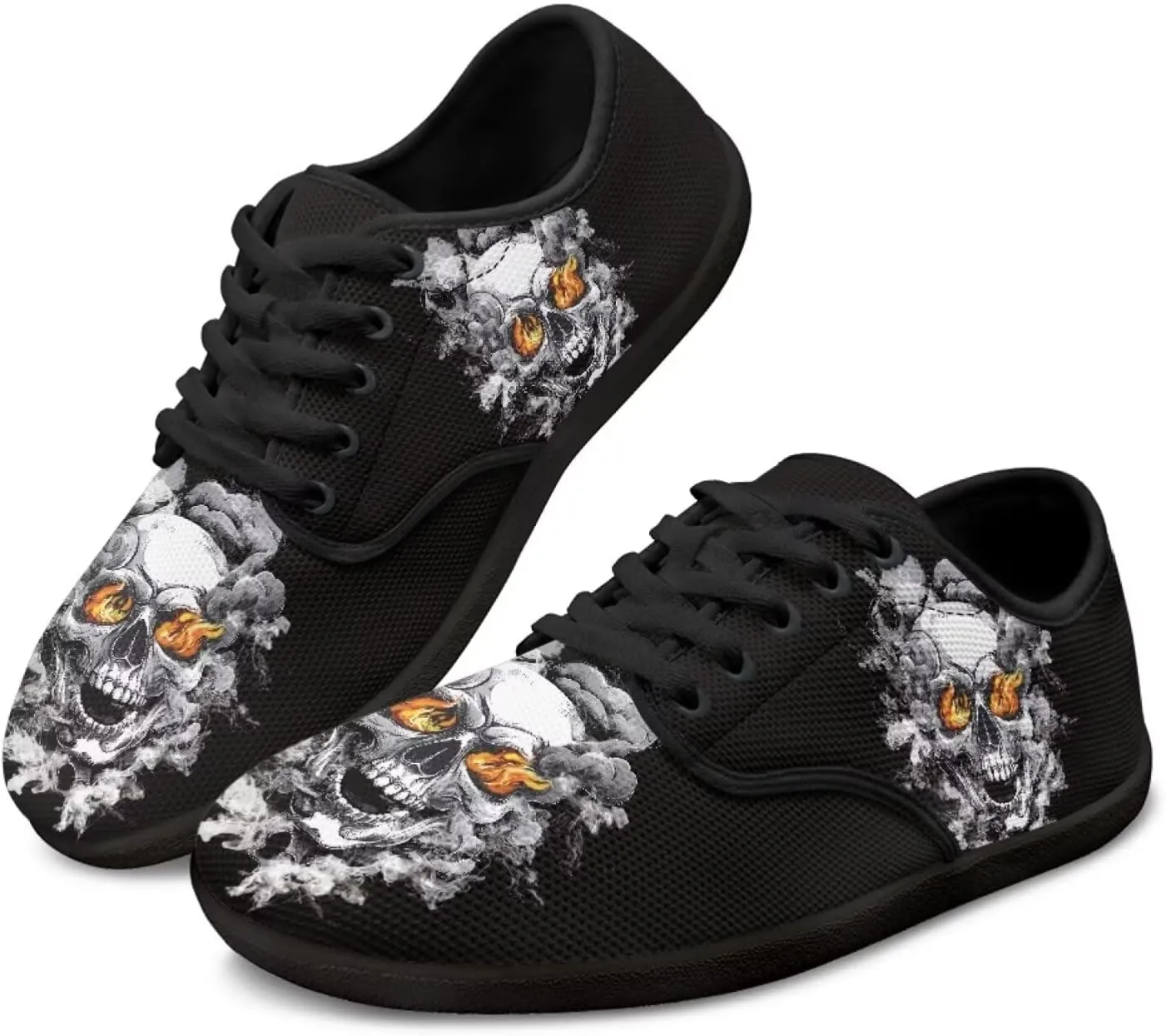 Skull Print Barefoot Shoes Women Walking Wide Toe Box Shoes Comfort Minimalist Breathable Non Slip Sneakers