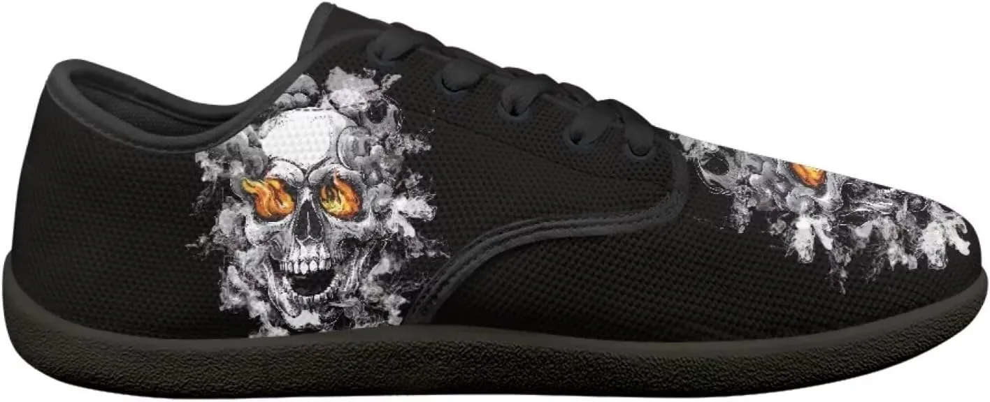 Skull Print Barefoot Shoes Women Walking Wide Toe Box Shoes Comfort Minimalist Breathable Non Slip Sneakers