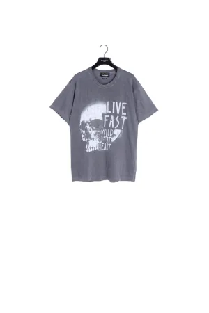 T-shirt coton noir sérigraphie Live Fast