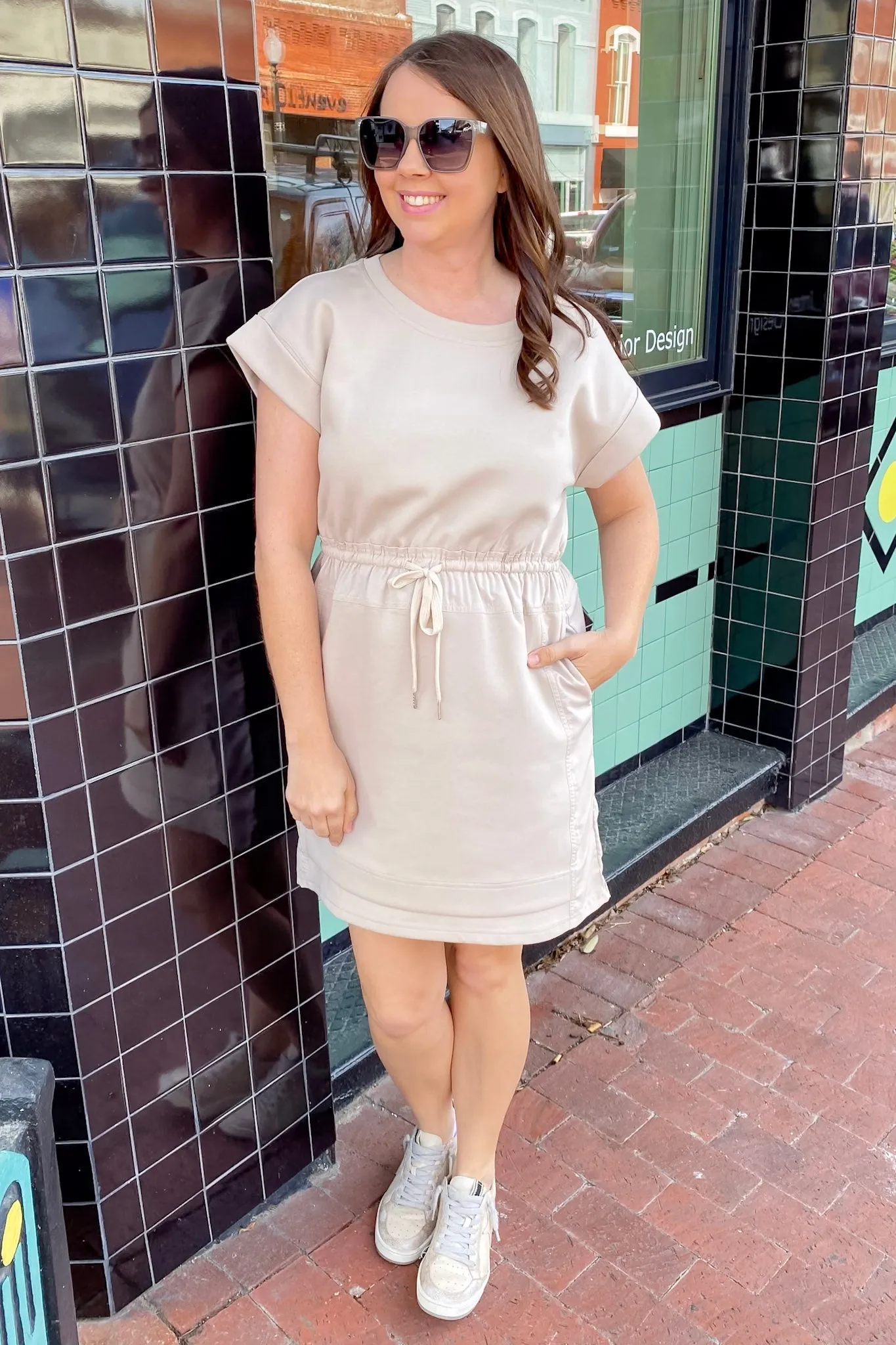 The Laid Back Fun Taupe Dress