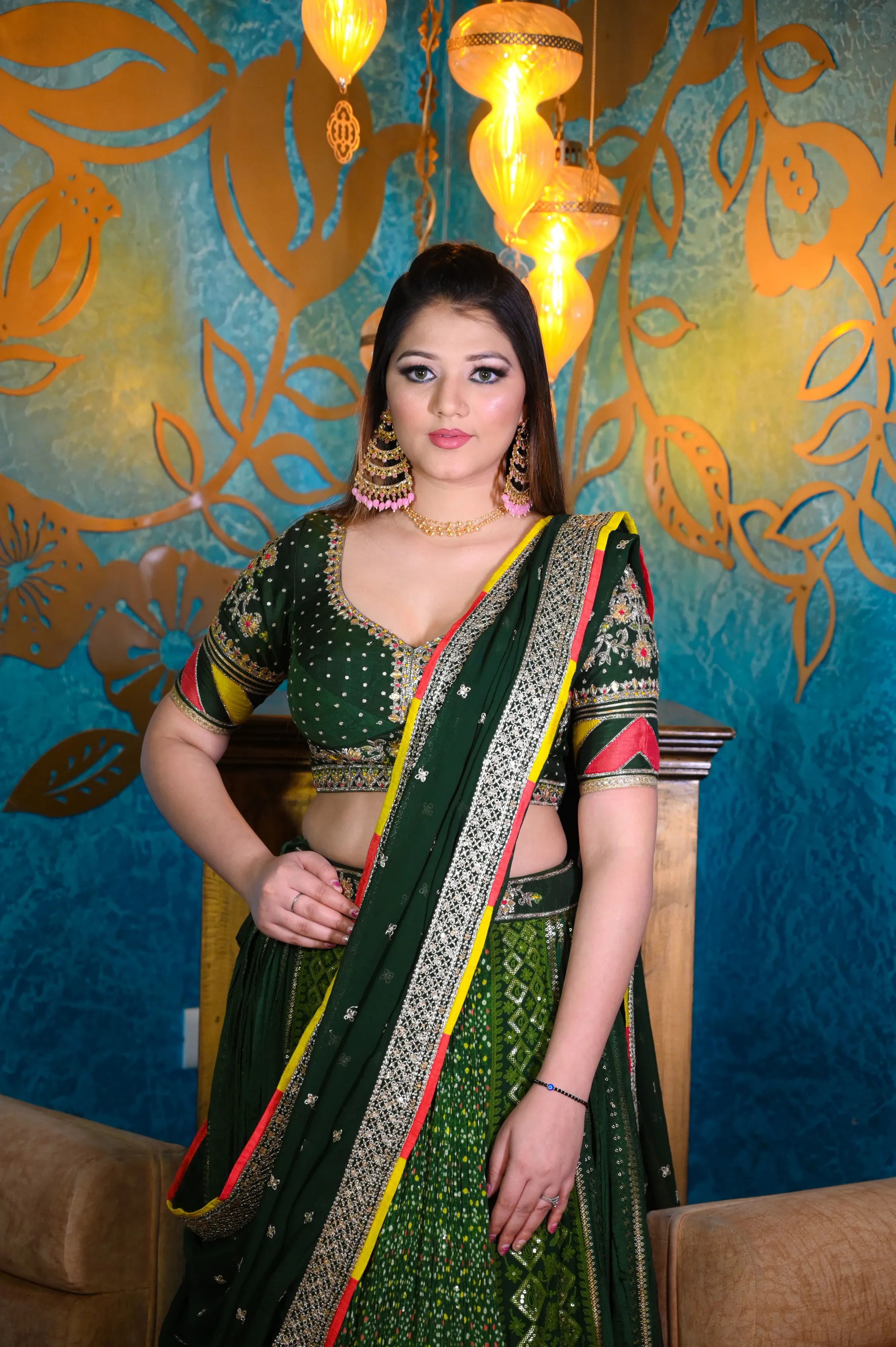 Trendy Green Color Lehenga Set for a Fashion-Forward Look