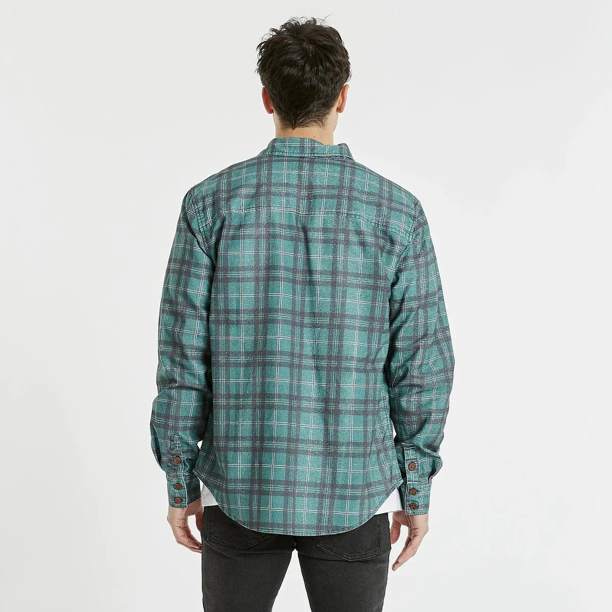 Trusted Casual L/S Shirt - Silver Pine Check