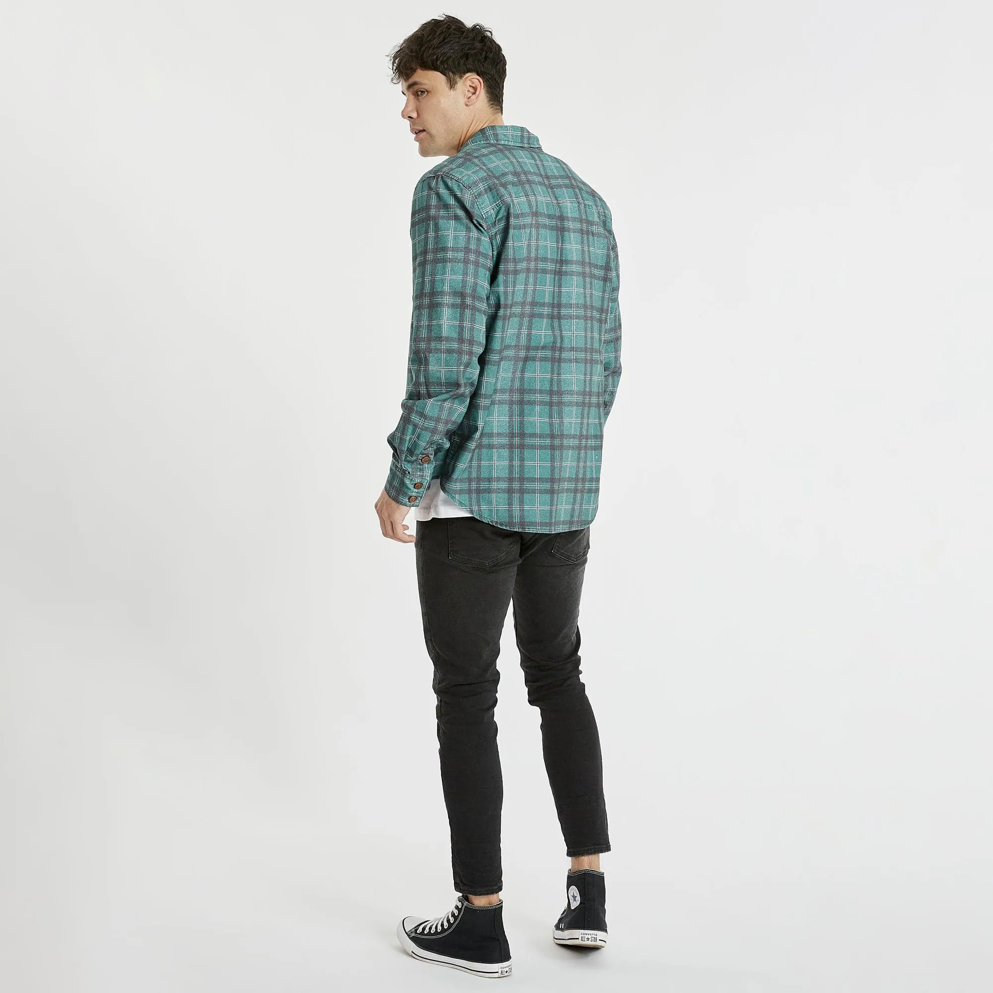 Trusted Casual L/S Shirt - Silver Pine Check