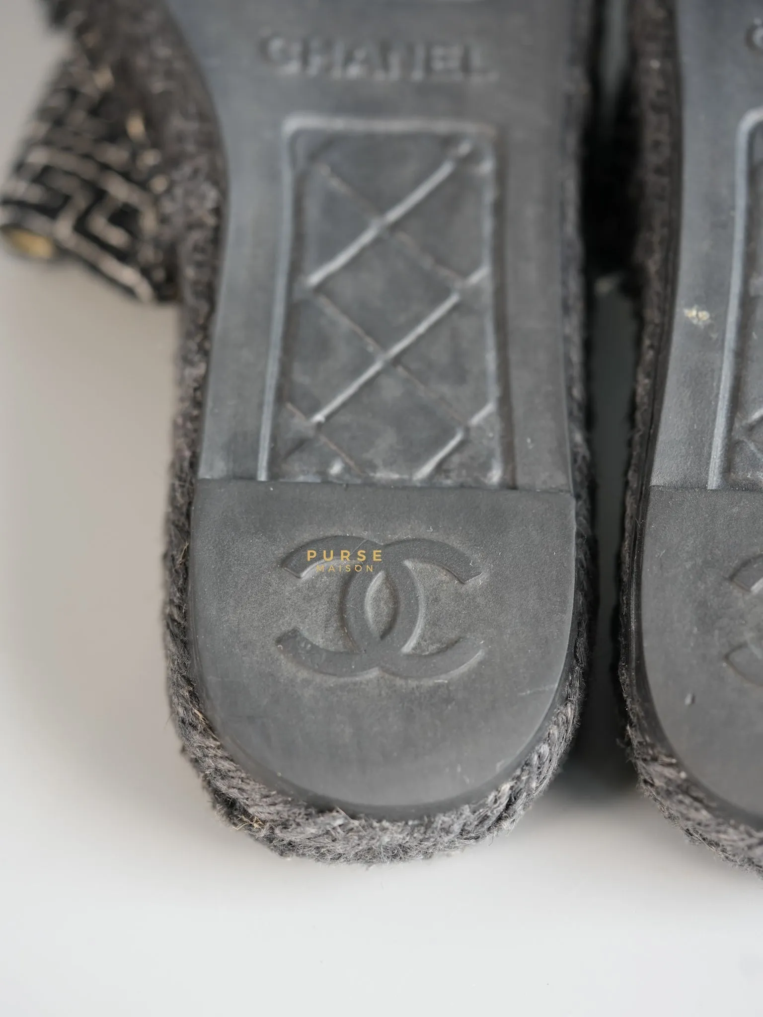 Tweed CC Slip On Espadrilles Size 37 EU (25.5cm)
