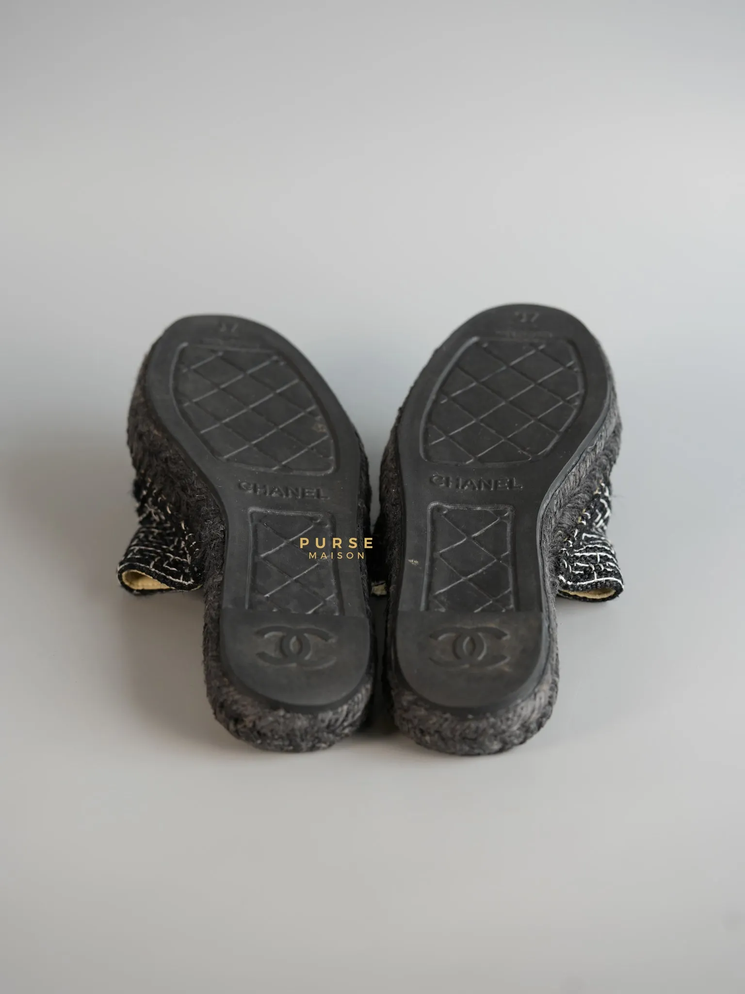 Tweed CC Slip On Espadrilles Size 37 EU (25.5cm)