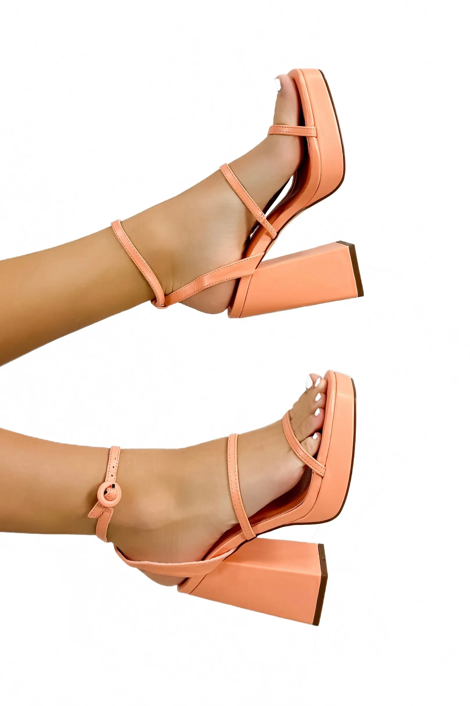 Walking Goddess Strappy Heels in Sherbert