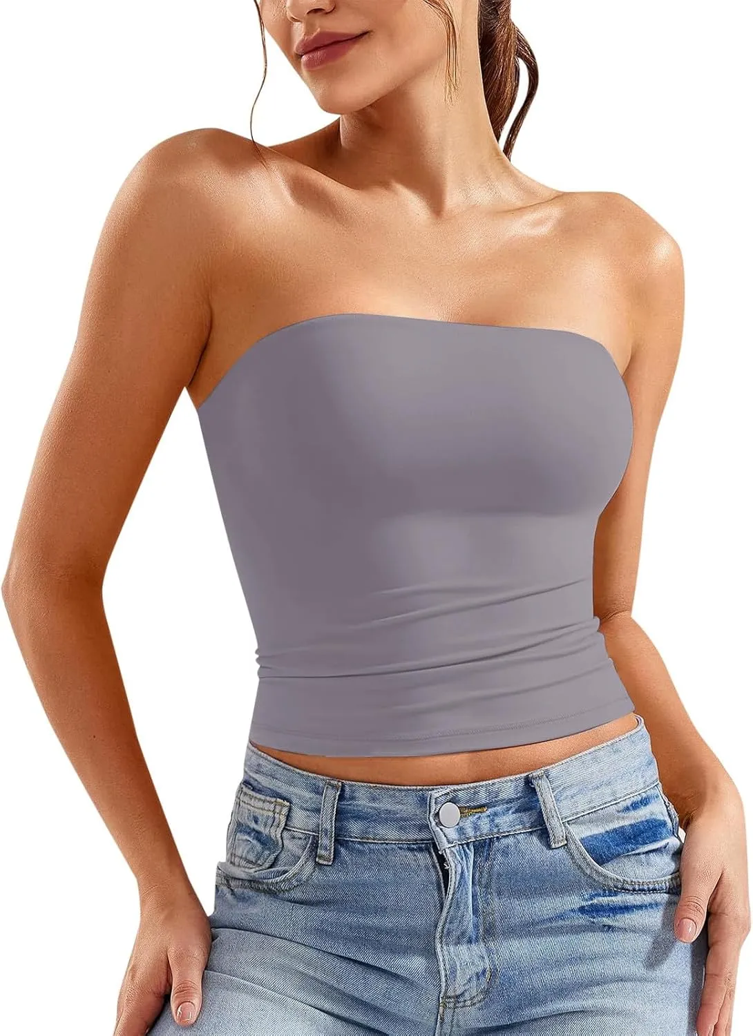 Women Y2K Backless Strapless Tube Tops Bandeau Sleeveless Tank Tops 2025 Summer Clothes Going Out