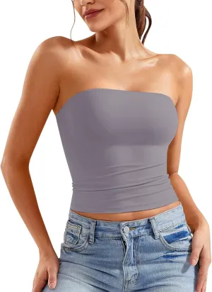 Women Y2K Backless Strapless Tube Tops Bandeau Sleeveless Tank Tops 2025 Summer Clothes Going Out