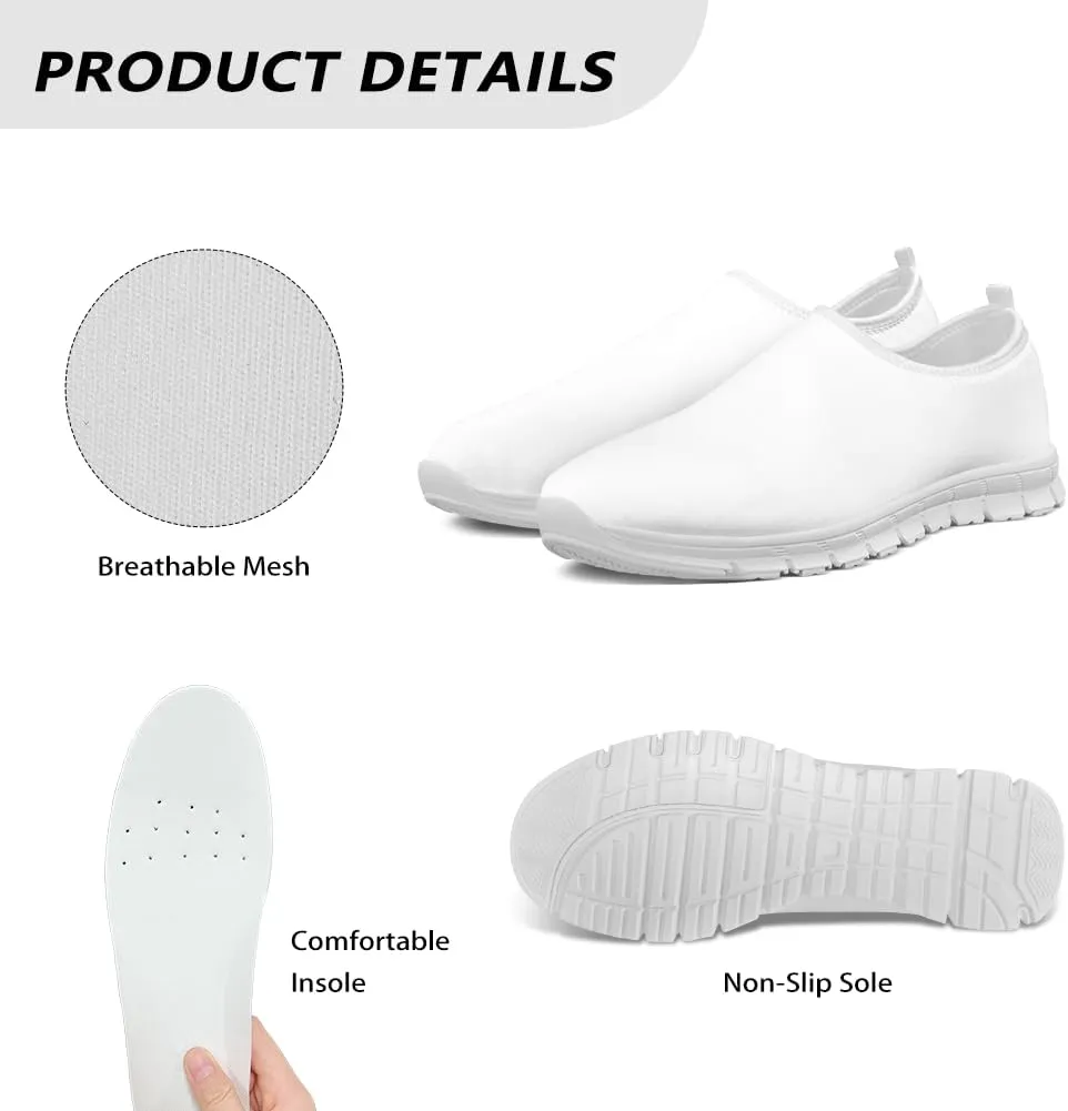 Womens Slip On Walking Shoes Lightweight Travel Sneakers Breathable Soft EVA Non Slip Shoe for Work Travel Size 5..5-11.5 Black Sole