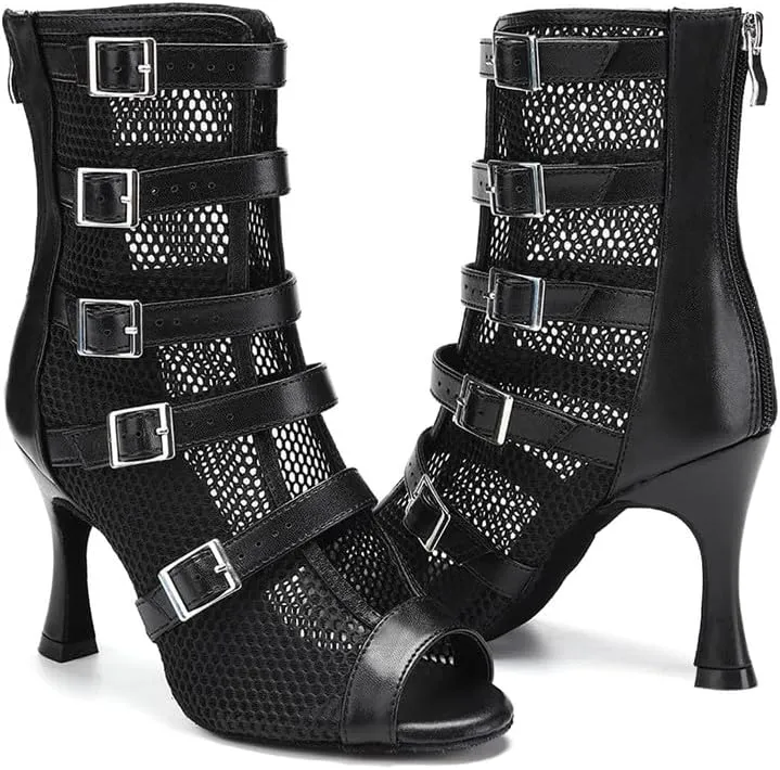YKXLM Latin Dance Boots Women Ballroom Dance Shoes Salsa Bachata Performance Dancing Shoes