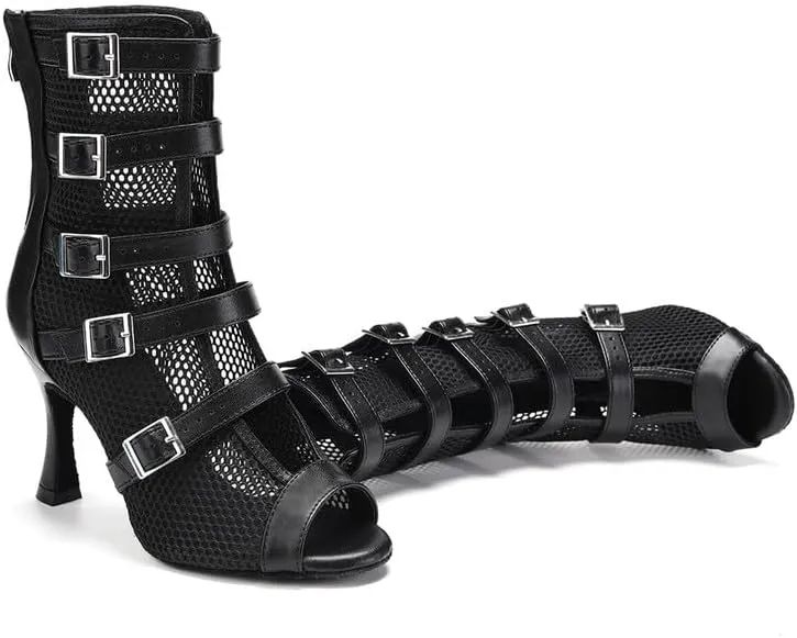 YKXLM Latin Dance Boots Women Ballroom Dance Shoes Salsa Bachata Performance Dancing Shoes
