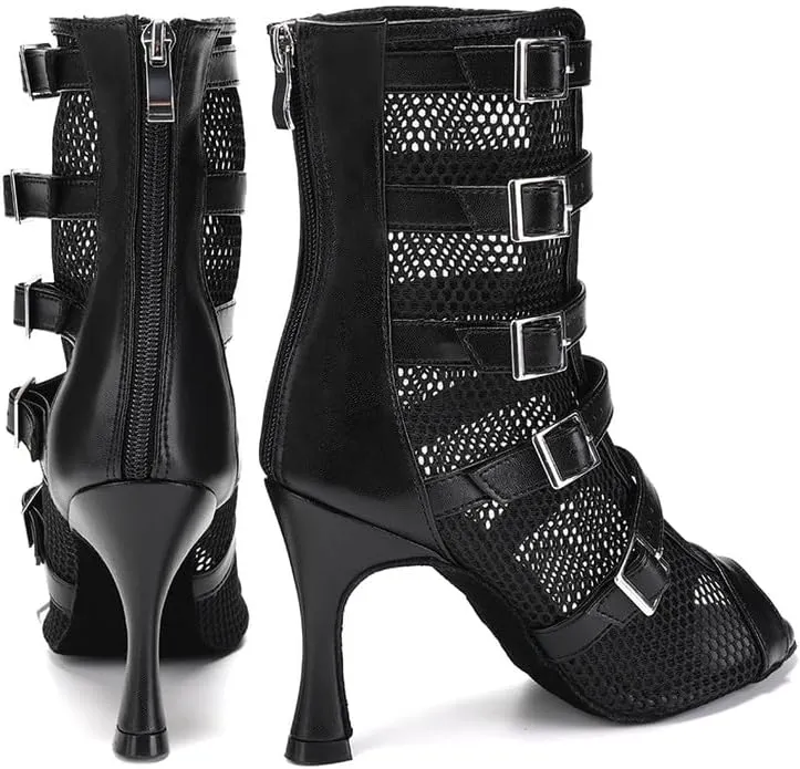 YKXLM Latin Dance Boots Women Ballroom Dance Shoes Salsa Bachata Performance Dancing Shoes
